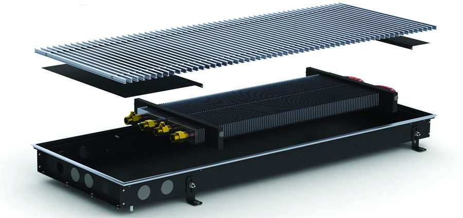 Внутрипольный конвектор Carrera M2 Inox/ Black 65 (естественная конвекция)