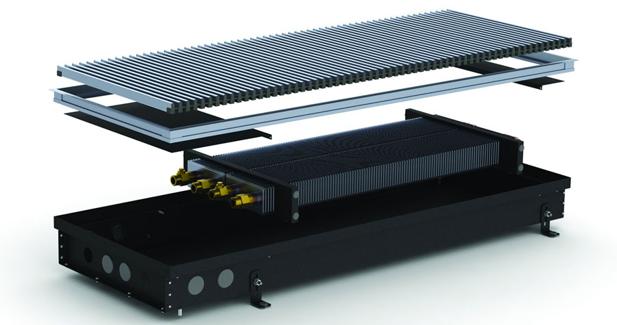 Внутрипольный конвектор Carrera S2 Inox/Black 90/120 (естественная конвекция)