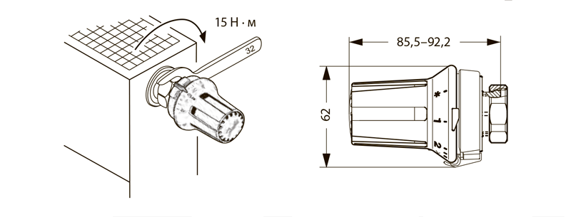 Монтаж и габаритные размеры DANFOSS RAW-K