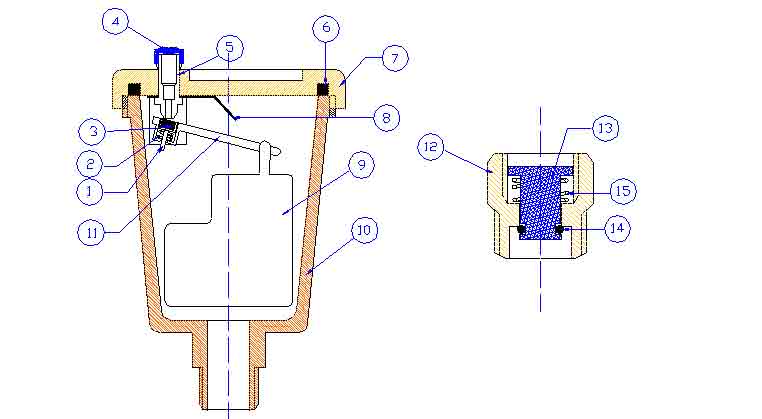 fAV01. FADO Воздухоотводчик автоматический прямой конструкция