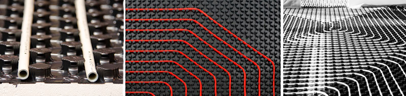 Плиты с фиксаторами для труб теплого пола