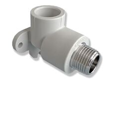 EKOPLASTIK Уголок (колено) 90° комбинированный c наружной резьбой и настенным креплением