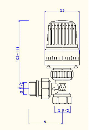 VT.047.N VALTEC Радиаторный клапан с терморегулятором угловой - фото 3