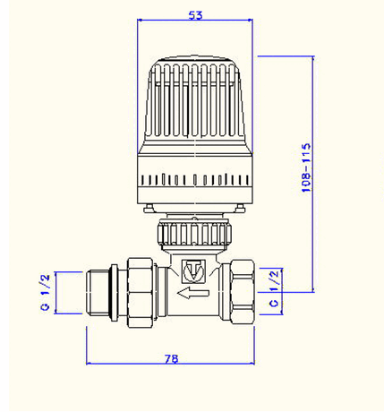 VT.048.N  VALTEC Радиаторный кран с терморегулятором прямой - фото 3