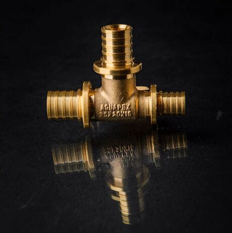 Натяжний фітинг Golan Aqua-pex трійник редукційний із завуженим торцевим проходом