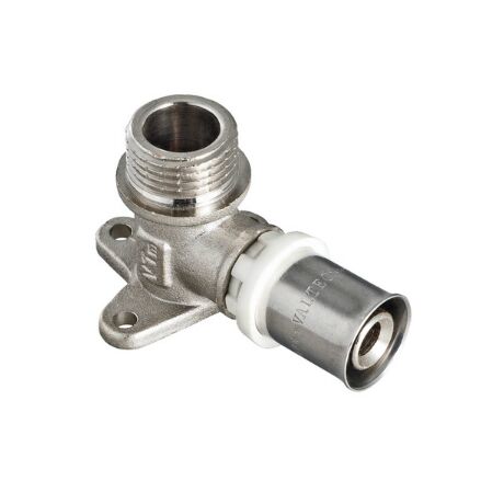 VTm.255. VALTEC Пресс-фитинг - угольник с креплением (ВОДОРОЗЕТКА) с наружной резьбой