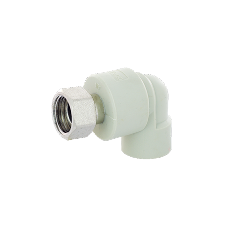 Муфта полипрпоиленовая с накидной гайкой FADO угловая