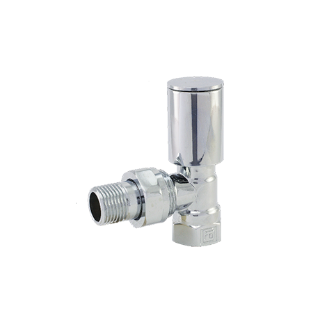 fRC01. FADO Кран радиаторный угловой верхний ХРОМ