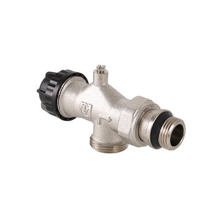 VT.049. VALTEC Клапан термостатический угловой с осевым управлением, предварительной настройкой и воздухоотводчиком