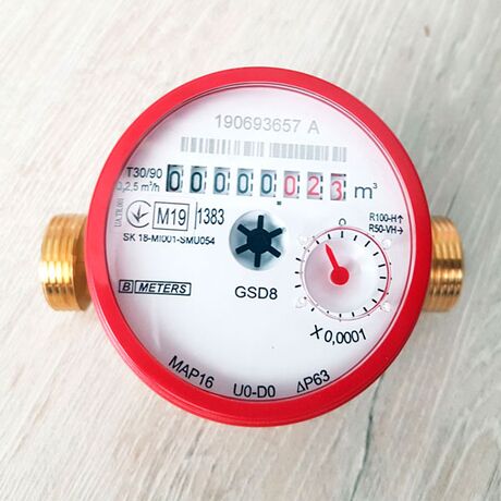 Счетчик для горячей воды BMeters вид сверху