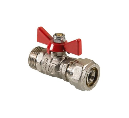 VT.341. VALTEC Кран шаровой с обжимным соединением и наружной резьбой