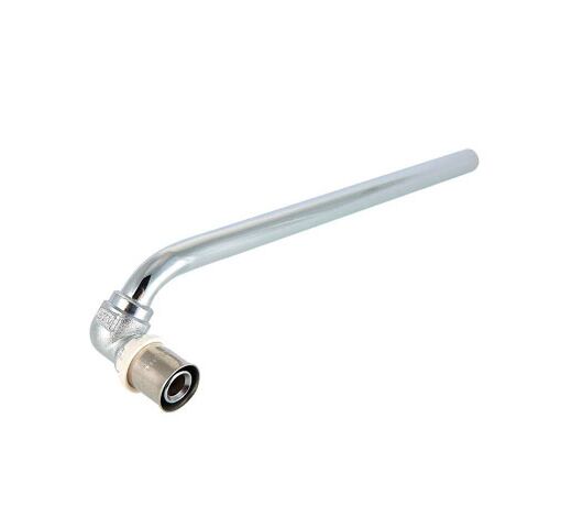 VTm.281. VALTEC Пресс-фитинг - угольник с хромированной трубкой (Праваый)