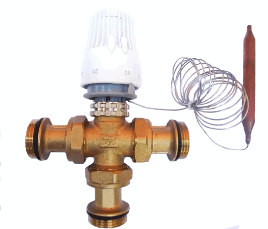 Термостатический 3-ходовой клапан с термоголовкой GROSS