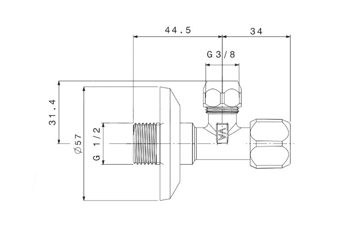 Albertoni Кран вентильный 1/2х3/8 с цангой - Фото 2