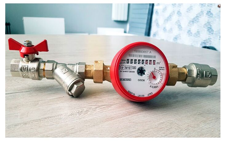 Счетчик для горячей воды BMeters в сборе
