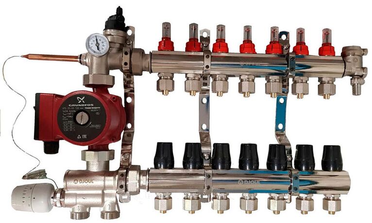 Коллектор теплого пола с насосом Djoul